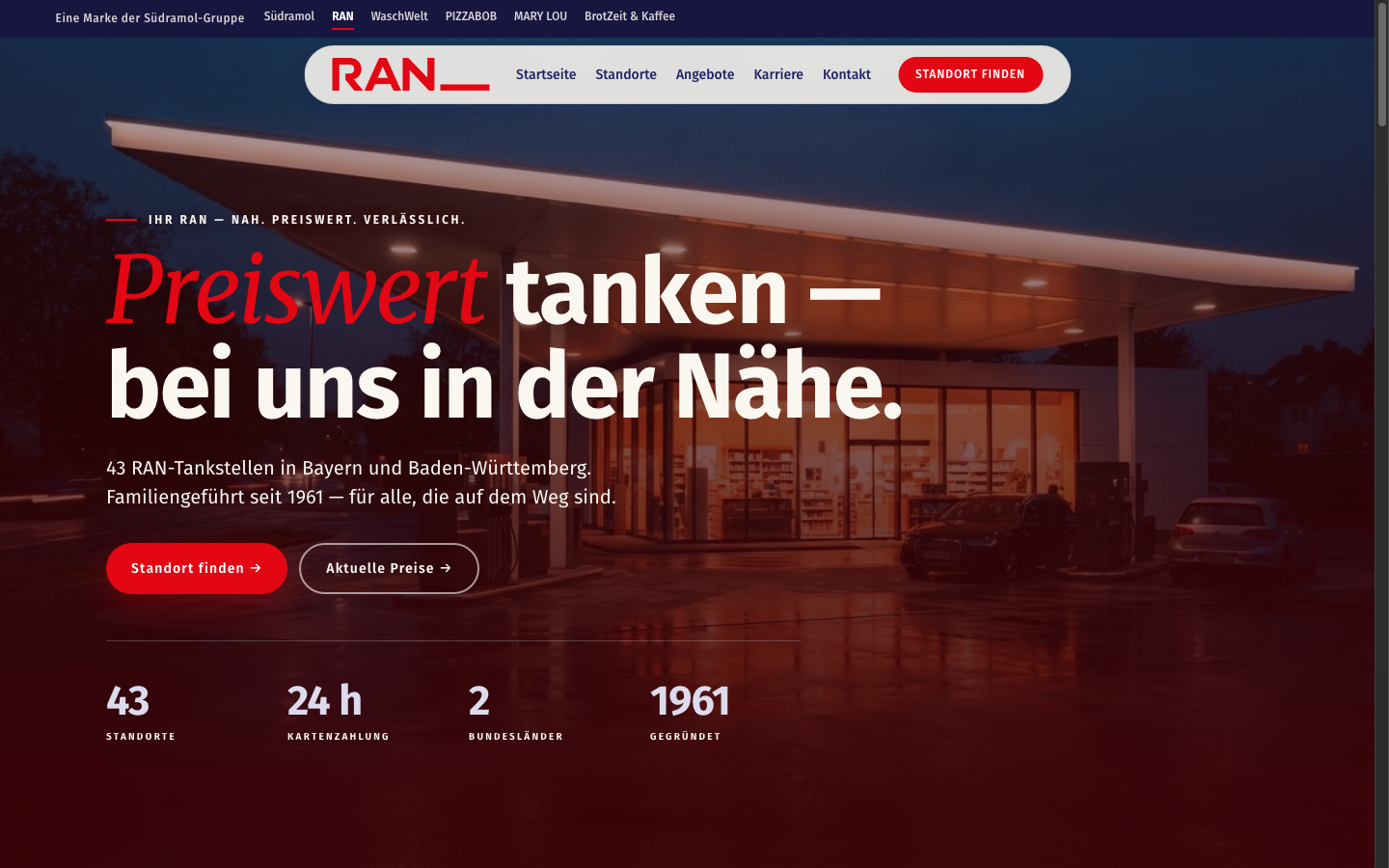 RAN Sub-Marken-Website — Hero